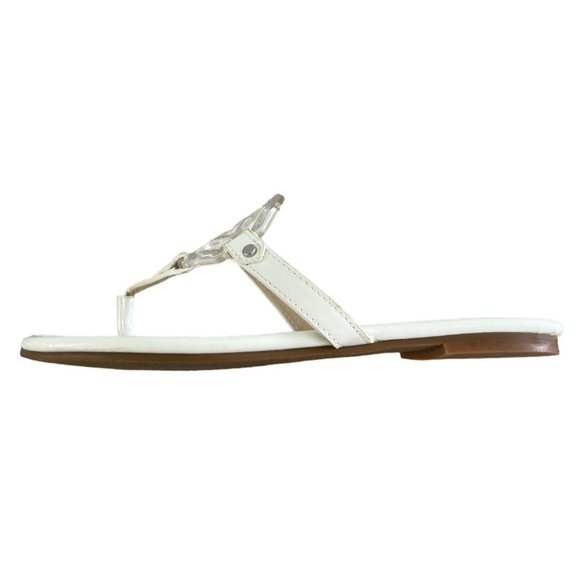 J McLaughlin Lucy Sandals White Patent Leather Thong Flip Flop 7.5M MSRP $98 - Picture 6 of 11